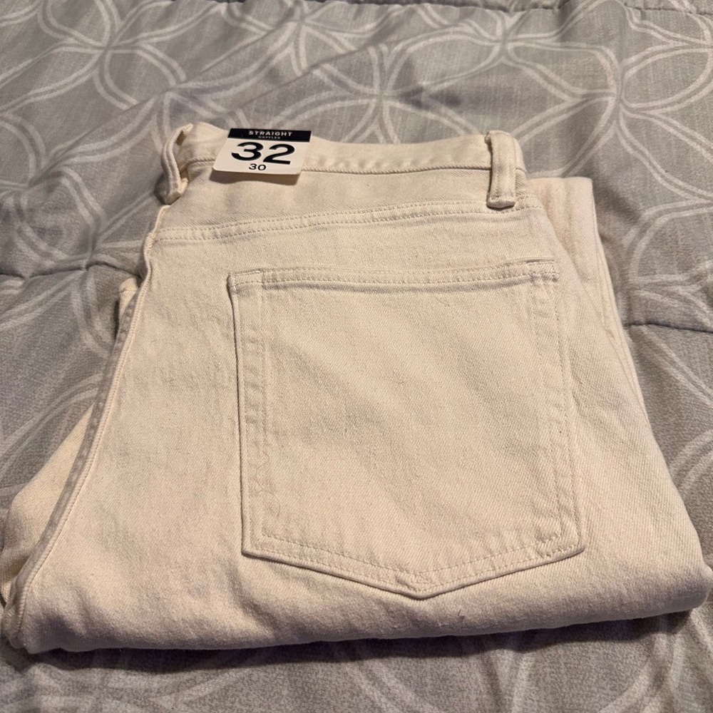 GAP WHITE STRAIGHT FIT GAPFLEX JEANS